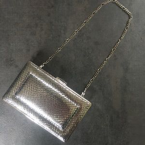 White House Black Market Silver Evening Clutch
